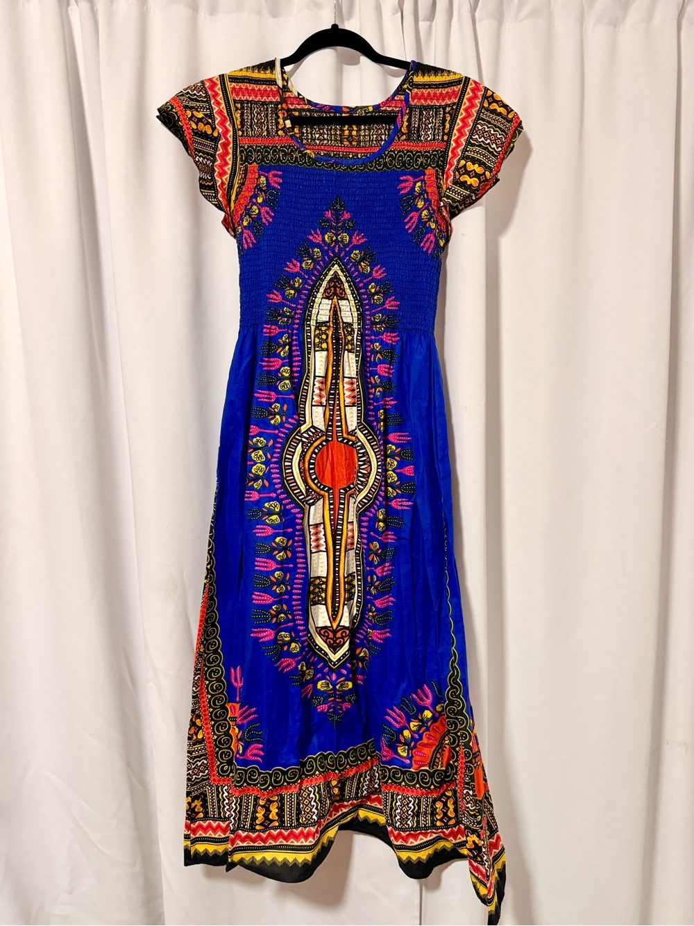 Lapogee Size L Boho Dress African Print Multi Color New Maxi